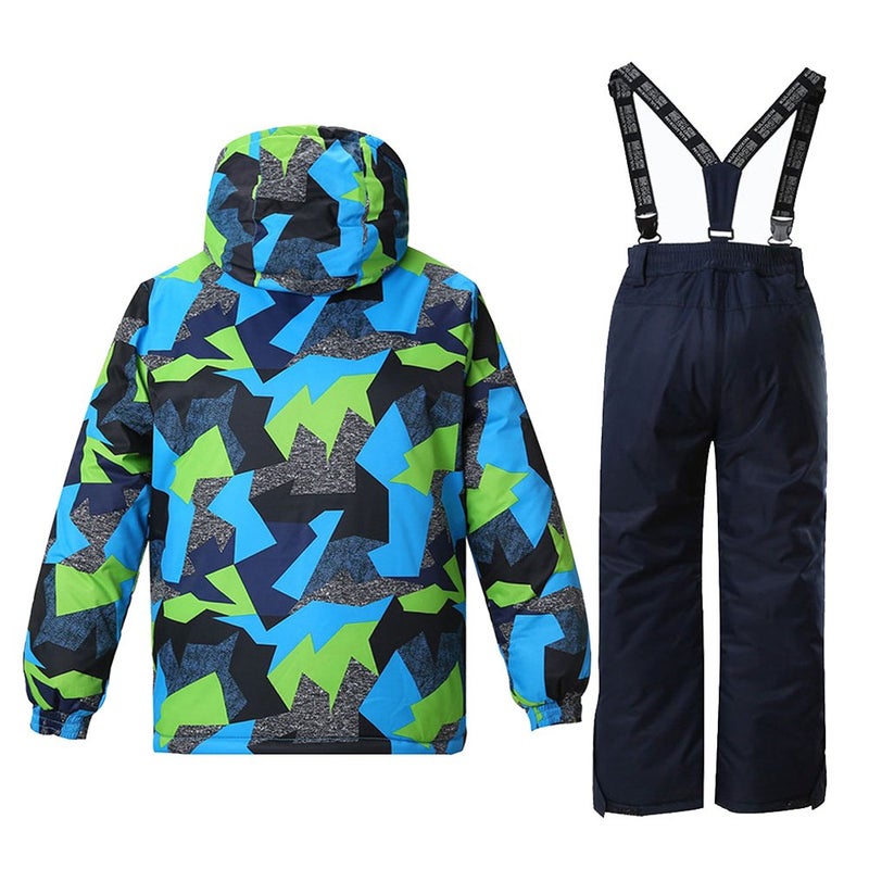 HOTIAN Boys Ski Jacket Snow Jacket Pants Suits Windproof Waterproof Winter Coats 25BK,12 - Image 2